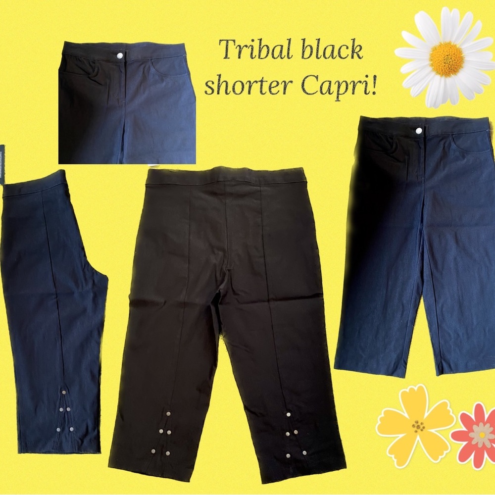 Tribal fantastic shorter zip black capris!